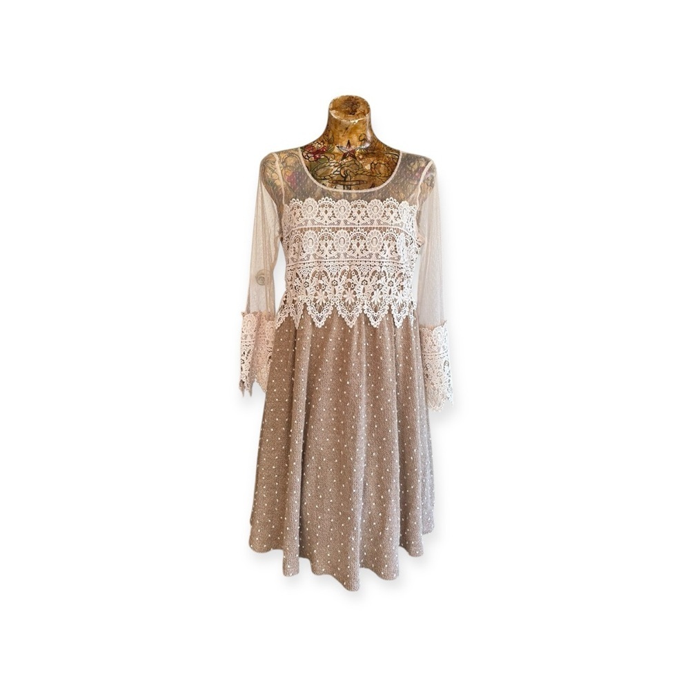 Altar'd State Dress cream white medium long sleeve